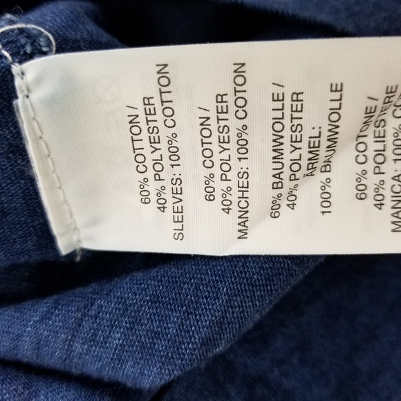 J. Crew Indigo Stripe Floral Baseball T-shirt - Picture 7 of 7